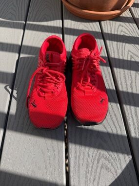 Puma Kids Red Mesh Lace-Up Sneakers